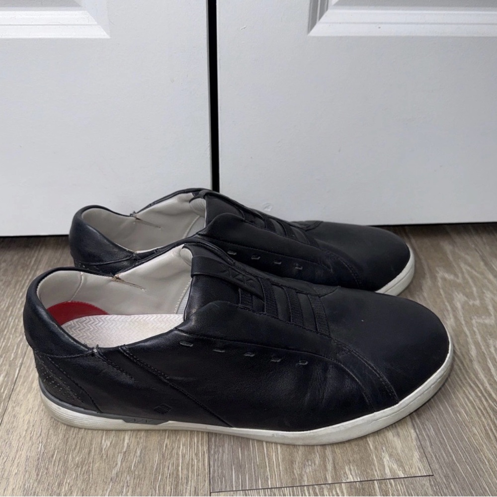 Kizik Men's New York Black Leather Hands Free Slip On Sneakers 13 W